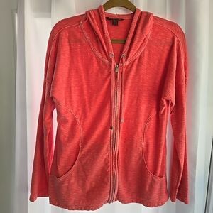 Coral Hooded Zip-Up Jacket